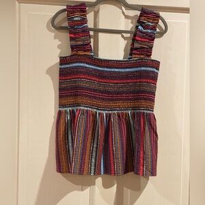 THML Multicolor Striped Smocked Top